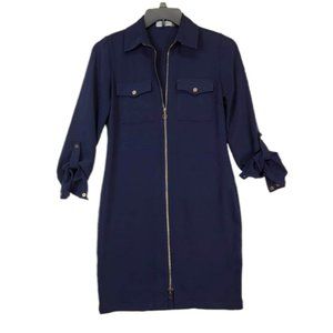 Calvin Klein Woman Blue Button front Sheath Stretch Casual Formal Dress Size 4